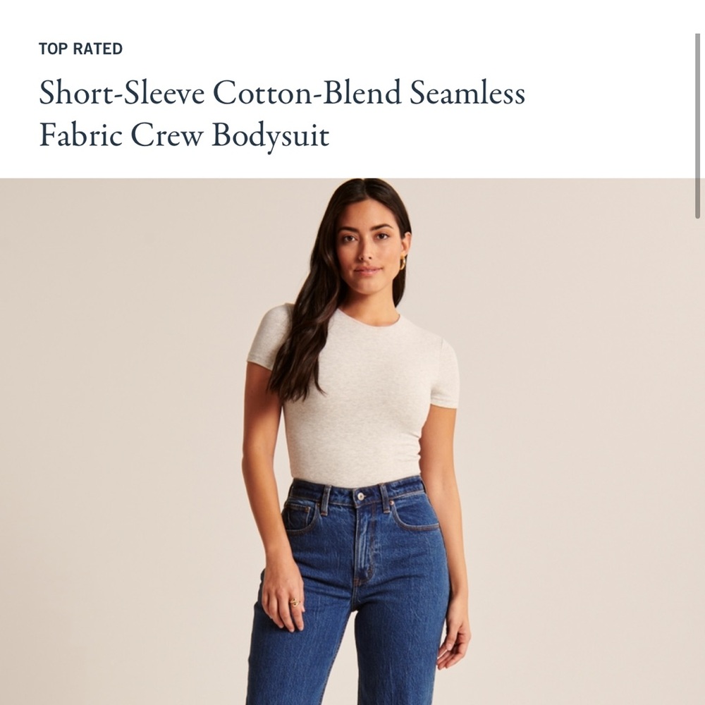 Abercrombie & Fitch Short-Sleeve Cotton-Blend Seamless
Fabric Crew Bodysuit - Picture 7 of 7